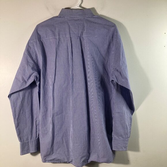 Mens Vintage Tommy Hilfiger Gingham Button Shirt Blue White 15 1/2-35 Cotton - Picture 2 of 10